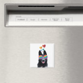 ドイツの羊飼い犬とハートバレンタインデー マグネット (インサイチュ (食洗機))