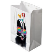 ドイツの羊飼い犬とハートバレンタインデー ミディアムペーパーバッグ (正面アングル)