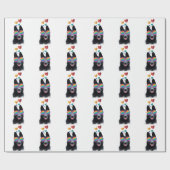 ドイツの羊飼い犬とハートバレンタインデー ラッピングペーパー (フラット)