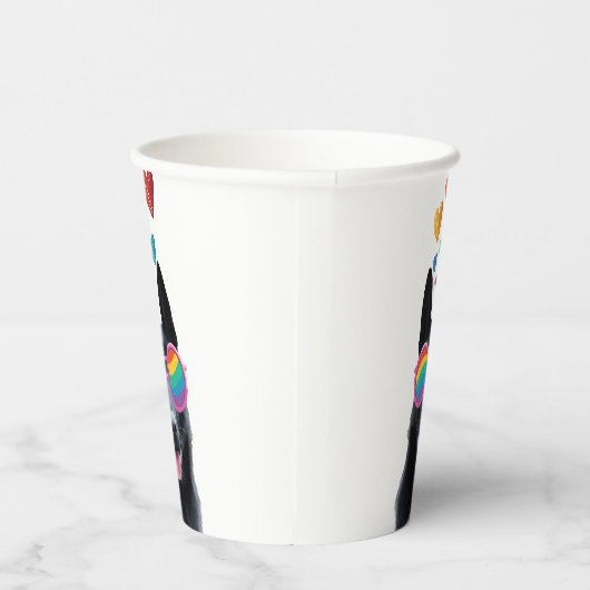 ドイツの羊飼い犬とハートバレンタインデー 紙コップ (右)