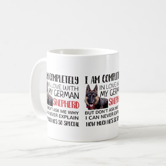 ドイツの羊飼い犬のコーヒーマグ コーヒーマグカップ (正面左)