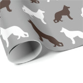 ドイツの羊飼い犬のシルエットのパターン ラッピングペーパー (ロールコーナー)