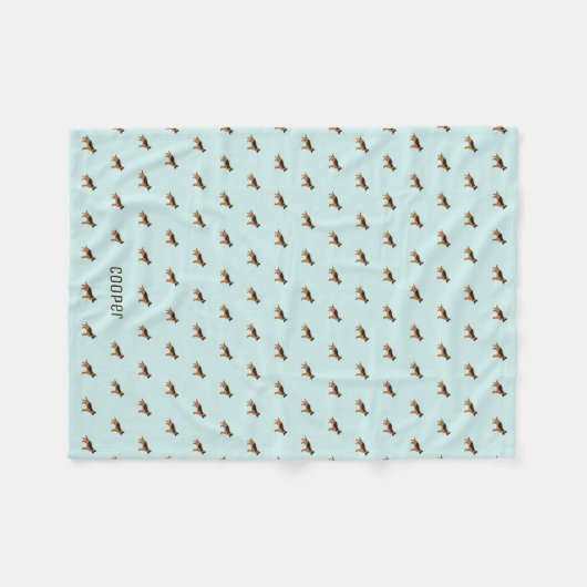 ドイツの羊飼い犬のパタパーソナライズされたーン フリースブランケット (正面(横))