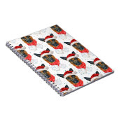 ドイツの羊飼い犬のパターンはクリスマスに星 ノートブック (右側)