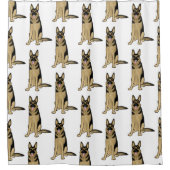 ドイツの羊飼い犬のパターン |おもしろいペットアート シャワーカーテン (正面)