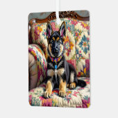 ドイツの羊飼い犬のパーソナライズされたクリスマス メタルオーナメント (正面左)