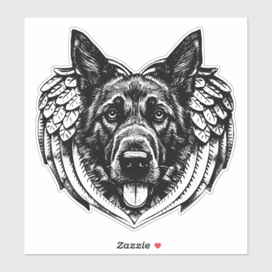 ドイツの羊飼い犬のヘッドアートイラストレーション シール (シート)