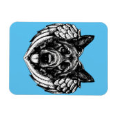 ドイツの羊飼い犬のヘッドアートイラストレーション マグネット (横)