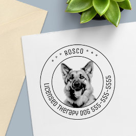 ドイツの羊飼い犬のペットフォトラウンド セルフインキングスタンプ