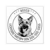 ドイツの羊飼い犬のペットフォトラウンド セルフインキングスタンプ (デザイン)