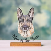 ドイツの羊飼い犬のポートレートスケッチ・アート アクリルサイン (ニュートラル)