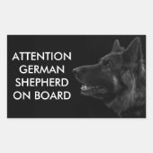 ドイツの羊飼い犬のポートレート 長方形シール (正面)