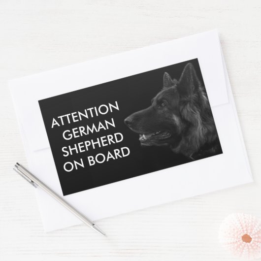 ドイツの羊飼い犬のポートレート 長方形シール (封筒)