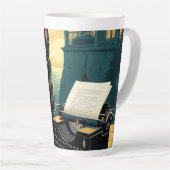 ドイツの羊飼い犬のヴィンテージ カフェラテマグ (右アングル)