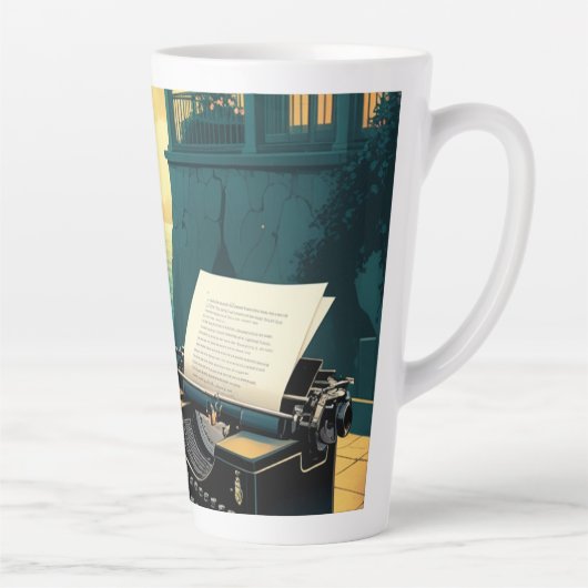 ドイツの羊飼い犬のヴィンテージ カフェラテマグ (右)