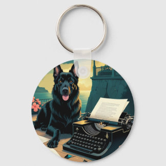 ドイツの羊飼い犬のヴィンテージ キーホルダー