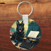 ドイツの羊飼い犬のヴィンテージ キーホルダー (裏面)