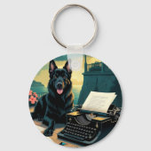 ドイツの羊飼い犬のヴィンテージ キーホルダー (裏面)