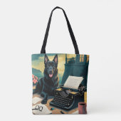 ドイツの羊飼い犬のヴィンテージ トートバッグ (裏面)