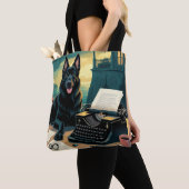 ドイツの羊飼い犬のヴィンテージ トートバッグ (クローズアップ)