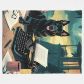 ドイツの羊飼い犬のヴィンテージ フリースブランケット (正面(横))