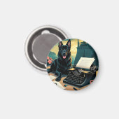 ドイツの羊飼い犬のヴィンテージ マグネット (正面/裏面)