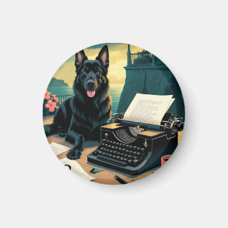 ドイツの羊飼い犬のヴィンテージ マグネット