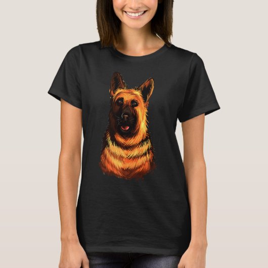 ドイツの羊飼い犬の動物 Tシャツ (正面)