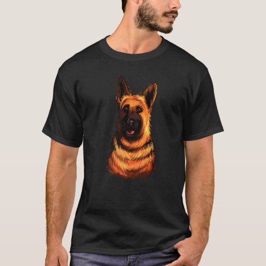 ドイツの羊飼い犬の動物 Tシャツ (正面)