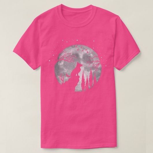ドイツの羊飼い犬の夜の満月ドイツのシェフ Tシャツ (デザイン正面)
