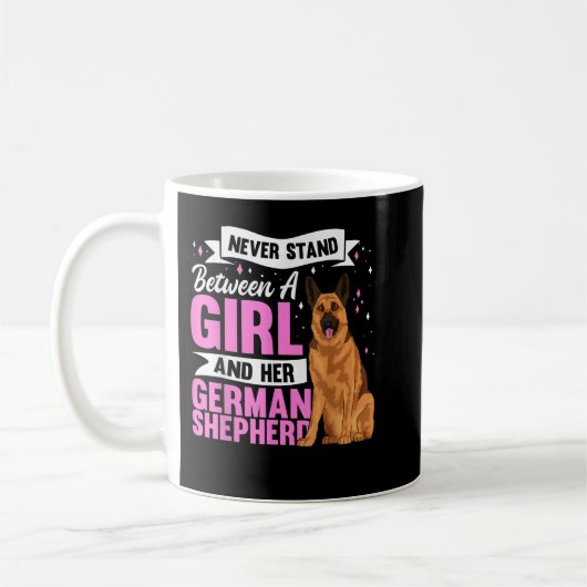 ドイツの羊飼い犬の女性用アパレル コーヒーマグカップ (左)
