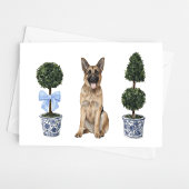 ドイツの羊飼い犬の子犬トピアリーウォーターの色 カード