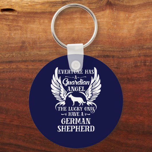 ドイツの羊飼い犬の守護天使 キーホルダー (正面)