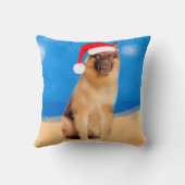 ドイツの羊飼い犬の座ってビーチサンタハット クッション (裏面)