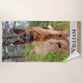 ドイツの羊飼い犬の森のパス名 ビーチタオル (正面)