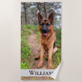 ドイツの羊飼い犬の森のパス名 ビーチタオル (正面)