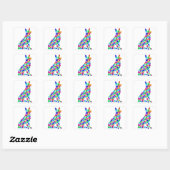 ドイツの羊飼い犬の水絵を描色のドットアート スクエアシール (シート)