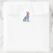 ドイツの羊飼い犬の水絵を描色のドットアート ラウンドシール (バッグ)