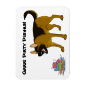 ドイツの羊飼い犬の汚れた料理の看板 マグネット (縦)