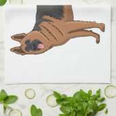 ドイツの羊飼い犬の漫画イラストレーション キッチンタオル (折り畳み)
