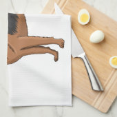 ドイツの羊飼い犬の漫画イラストレーション キッチンタオル (四つ折り)