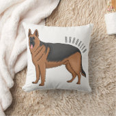 ドイツの羊飼い犬の漫画イラストレーション クッション (ブランケット)
