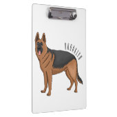 ドイツの羊飼い犬の漫画イラストレーション クリップボード (右)