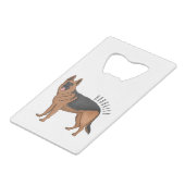 ドイツの羊飼い犬の漫画イラストレーション クレジットカード栓抜き (正面アングル)