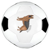 ドイツの羊飼い犬の漫画イラストレーション サッカーボール (回転)