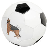 ドイツの羊飼い犬の漫画イラストレーション サッカーボール (3/4)