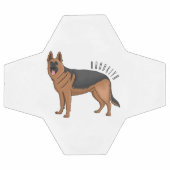 ドイツの羊飼い犬の漫画イラストレーション サッカーボール (フラット)