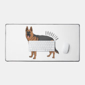 ドイツの羊飼い犬の漫画イラストレーション デスクマット (キーボード&マウス)