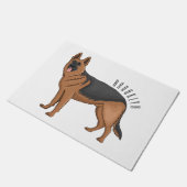 ドイツの羊飼い犬の漫画イラストレーション ドアマット (アングル)