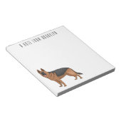 ドイツの羊飼い犬の漫画イラストレーション ノートパッド (アングル)